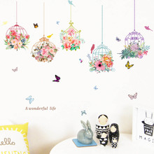 Beautiful Flowers Rose Birdcage Butterfly DIY Wall Stickers for Living Room Bedroom Background Home Decoration Decals room decor 2024 - buy cheap