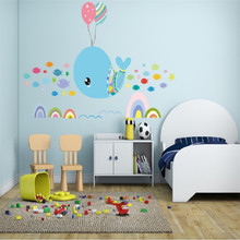 Pegatina De pared De ballena azul, Mural De Animal De dibujos animados, decoración, póster, calcomanía para el hogar, papel tapiz artístico Diy para habitación De niños, Adhesivo De pared 2024 - compra barato