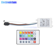 12В 24Key LED RGB IR RF инфракрасный беспроводной контроллер для SMD 5050 Светодиодная лента RGB 12В 24-клавишный беспроводной контроллер без батареи 2024 - купить недорого