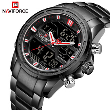Топ люксовый бренд NAVIFORCE мужские военные спортивные часы мужские кварцевые часы из нержавеющей стали светодиодные цифровые аналоговые Мужские часы Relogio Masculino 2024 - купить недорого