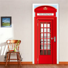 London Red Phone Booth Vinyl Wall Door Stickers Bathroom Toilet Washroom Decoration Home Decor Decal Art 2024 - buy cheap