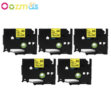 5 piezas 9mm Compatible Brother P-Touch TZ cinta de etiqueta negro en amarillo TZe-621 TZe621 TZ-621 TZ621 TZ cintas de impresora para fabricante de etiquetas 621 2024 - compra barato