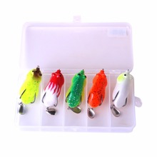HENGJIA 5PCS Floating Thunder Frog 6CM-13G Soft Mouse Bait Silicon Artificial Set Box Topwater Wobbler Fishing Tackle 2024 - buy cheap