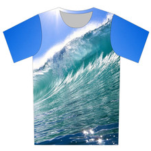 Camiseta con estampado 3D para niños y niñas, playera con diseño divertido de cascada, Ola del sol y la tierra, moda de verano, 4 a 20 años, 2019 2024 - compra barato