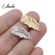 5pcs/lot Tropical Leaf  Earrings Charms Stainless Steel  Pendants for DIY Handmade Phone Keychain Jewelry Making Accessories 2024 - buy cheap