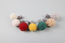 20pairs ins Fashion Cute Lamb Velvet Pom Pom Hairpins Solid Color Ball Hair Clips Princess Headwear Boutique Hair Accessories 2024 - buy cheap