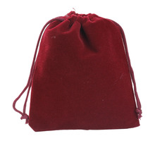 Doreenbeads sacos de joias velveteen vermelho escuro com cordão 12x10cm(4-3/4 "embutido/8"), 10 peças (amar847), yiwu 2024 - compre barato