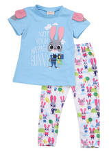 2016 Kids Baby Girls Zootopia Short Sleeve Sleepwear Nightwear Pj's Pyjamas Set Children's Pajamas coverall pajamas kigurumi 2024 - buy cheap