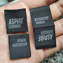 1000PCS , 5.5 * 2.5 cm Custom middle fold Black damask polyester cloth woven label 2024 - buy cheap