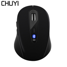 CHUYI-ratón ergonómico con Bluetooth 3,0, dispositivo de 2,4G, Ratón Óptico inalámbrico, 5 botones, BT3.0, para ordenador portátil 2024 - compra barato