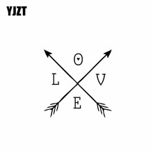 YJZT 12.5CM*12.6CM Love Arrow Cross Vinyl Decal Personality Car Sticker Black/Silver C10-01984 2024 - buy cheap