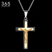 2017 New Stainless Steel Link Chain Necklace Top Quality Mens Cross Pendant Necklaces Statement Jewelry Christmas Gift 2024 - buy cheap