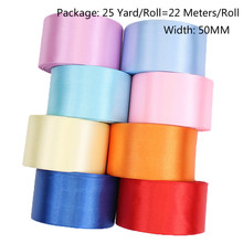 (22 Meters/roll) 50mm Single Face Satin Ribbons Christmas Halloween Gift Wrapping Valentine's Day Birthday Wedding Decor Ribbon 2024 - купить недорого