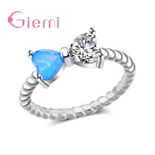 Lovely Bow-knot Shape Women Girls Party Engagement Jewelry 925 Sterling Silver Geometric Lace Ring High Quality 2024 - buy cheap