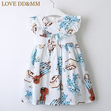 LOVE DD&MM Girls Dresses 2022 Spring New Children's Wear Girls Sweet Ruffled Violin Print Sleeveless Vest Dress 2024 - buy cheap