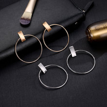 HOCOLE Circle Dangle Earrings For Women Simple Hollow Round Statement Earrings Female 2018 Gold Silver Metal Jewelry Bijoux 2024 - buy cheap