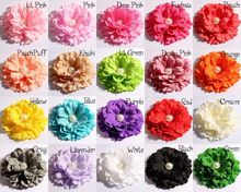 Flores artificiales de seda con botón de perla, cinta para la cabeza, 20 unids/lote 2024 - compra barato