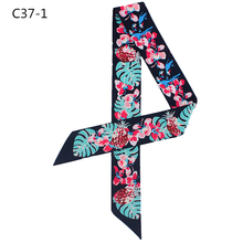 POBING 2018 новый дизайн маленький шарф тропический дождь лес листья принт роскошный бренд женский шелковый шарф ручка сумка лента повязка 2024 - купить недорого