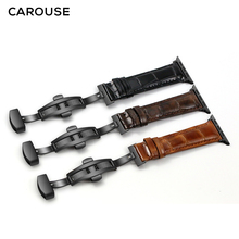 Carouse-leather strap for apple watch series se/6/5/4/3/2/1 42mm 38mm 2024 - compre barato