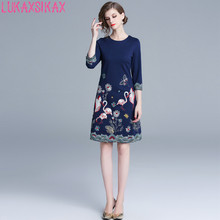Luxuoso mini vestido fino e bordado feminino, vestido retrô de alta qualidade para primavera e outono 2020 2024 - compre barato