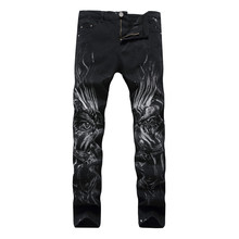 Hi-q-Pantalones vaqueros con estampado 3D para hombre, Jeans elásticos ajustados, nueva marca, ajustados, Uomo 2024 - compra barato