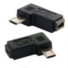 Кабель 90 градусов под прямым углом Mini USB Female к Micro USB Male Data Sypc адаптер питания 2024 - купить недорого