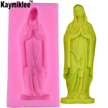 M602 deusa menina oração vela molde sabão molde cozinha-cozimento formas de silicone resina decoração para casa 3d diy artesanato argila fazendo 2024 - compre barato