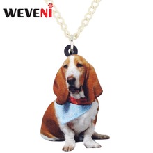 Colar de cachorro de acrílico weveni, gargantilha com pingente de corrente, joias para mulheres e meninas, bijuterias para animais de estimação 2024 - compre barato