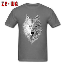 Fashion T-shirt Men Cotton T Shirt Tattoo Artist Tee Shirts Gray Wolf Printed Streetwear Punk Style Tops Guys Cool Tees 3D Art 2024 - buy cheap