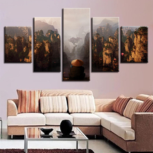 Obras de Arte fotos impresas en HD, 5 piezas, picos de montaña, cartel Natural de paisaje, pintura en Arte de la pared Decoración, sala de estar 2024 - compra barato