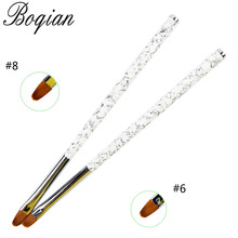 BQAN 2PCS #6 #8 Nail Art Acrylic Handle Acrylic UV Gel Extension Builder Petal Flower Drawing Brush Manicure Tools 2024 - buy cheap