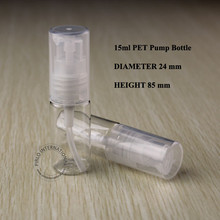 15ml PET Plastic Lotion Pump Spray Bottle Plastic Bottle Cosmetic Packaging Emulsion Containers With Transparent Spray Lid 50PCS 2024 - buy cheap