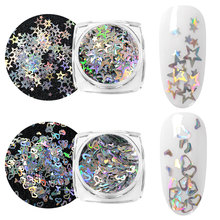 Laser Star Heart Nail Glitter Sequins Holographic Sliver Flakes Manicure Paillettes Tips 3D Holo Nail Art Decorations 2024 - buy cheap