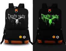Death Note Anime School Shoulder Bag Luminous backpack black Bag New 2024 - buy cheap