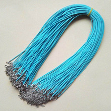 Lobster clasp 1.5mm blue Wax Leather cord necklace rope pendant 45cm with Lobster clasp jewelry diy pendants 100pcs/lot free 2024 - buy cheap