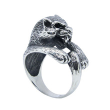 Anillo de oso de ojo de cristal de acero inoxidable 316L, anillo de oso Animal de moda, tamaño 7-13, envío directo, novedad 2024 - compra barato