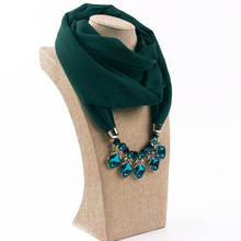 HONGHUACI Decorative Jewelry Necklace Resin Dianmond Beads Pendant Scarf Women Foulard Femme Head Scarves Hijab Free Shipping 2024 - buy cheap