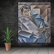 Juan gris retrato pablo picasso quadros em tela quadros de mármore pintura da arte da parede quadro decorativo moderno decoração para casa 2024 - compre barato