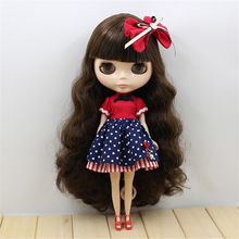 Clothes For 1/6 Blyth 2 Pieces Red and Spots Dress Hairpin 2024 - buy cheap