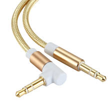 Aux кабель 3,5 мм аудио стерео кабель папа-папа 90 градусов правый угол 3,5 мм Aux кабель для автомобильных наушников динамик ПК MP3 2024 - купить недорого