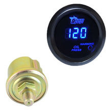 Pod Black Blue LED 2" 52mm Universal Digital Cool 0 120 PSI Oil Pressure Gauge Car Styling Oil Press Meter Auto Free Shipping 2024 - buy cheap