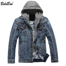 Мужская джинсовая куртка BOLUBAO, однотонная куртка с капюшоном, уличная модная куртка на осень и зиму 2024 - купить недорого