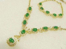 Изысканные ювелирные изделия зеленый нефрит ожерелье кулон браслет> покрытые часы оптом кварцевые CZ Кристалл 2024 - купить недорого