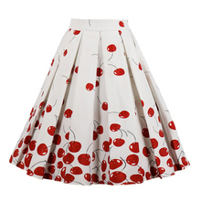 Fanco High Waist Floral Pleated Womens Summer Red Rose Flower Vintage Skirt Midi Female Plus Size 4XL 2024 - buy cheap