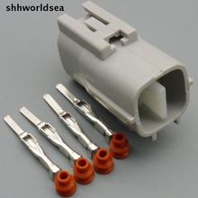 Shhworldsea 5/30/100 sets 2.2mm 4pin masculino plugue do sensor de oxigênio universal 4 way 2JZ A/C 4 P Conector para Toyota 2024 - compre barato