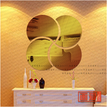Mirror crystal three-dimensional sticker marriage decoration mirror magical combination mirror wall stickers 2024 - buy cheap
