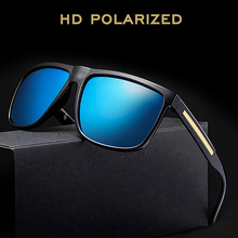 Óculos de sol quadrado com lentes polarizadas para homens, óculos preto com armação uv400 2020 para ambientes externos 2024 - compre barato