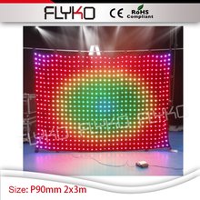 Wedding stage backdrop decoration video curtain led lighting effect P9cm 2x3m 2024 - buy cheap