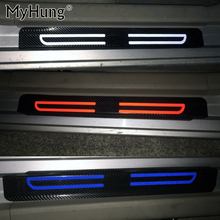 Carbon Fiber Reflective Car Door Sill Stickers For Ford FIESTA Focus mondeo KUGA ESCAPE ECOsport EDGE limited Car-Styling 4Pcs 2024 - buy cheap