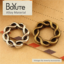 Boyute (linhas trançadas) 15mm joias fashion metal antigo banhado a bronze pingente círculo faça você mesmo fazer joias 2024 - compre barato